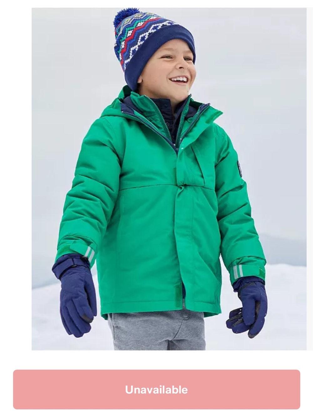 Lands' End Green Kids Puffer Jacket
